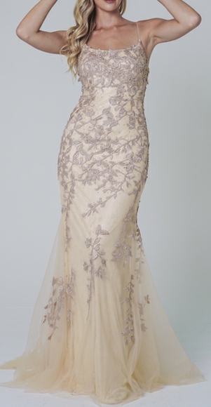 COPY - Lace fitted embellished formal evening prom wedding evening dress - Picture 9 of 11